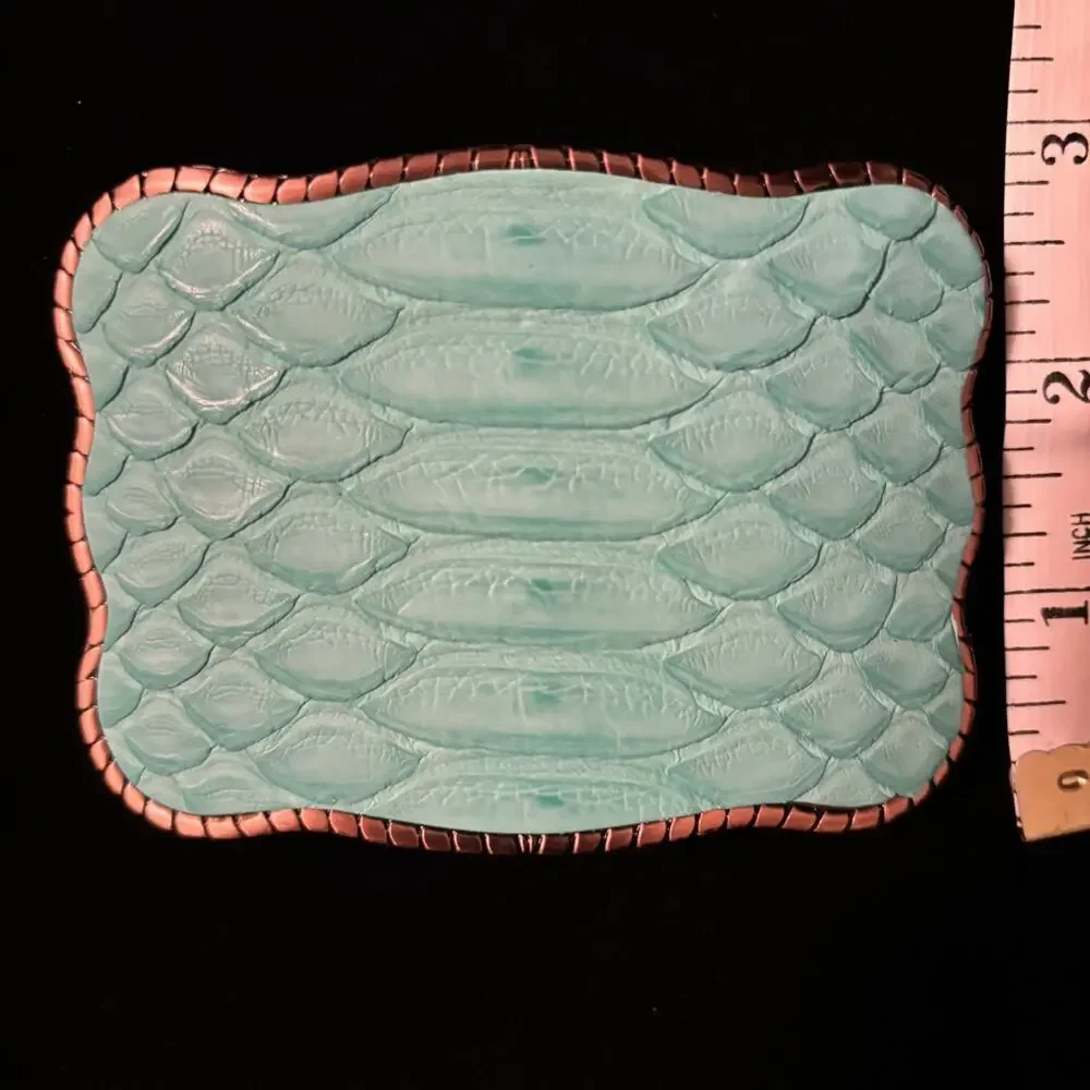 NWOT WALLET BUCKLE Mint Python Belt Buckle Turquoise Skin Hidden New Cards Cash